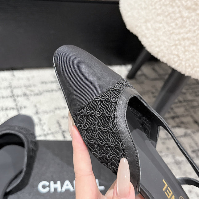 SLINGBACK 25S IN BLACK FABRIC