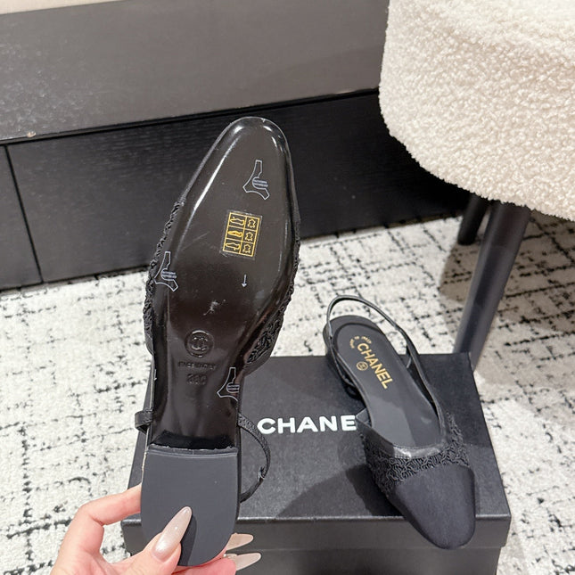 SLINGBACK 25S IN BLACK FABRIC