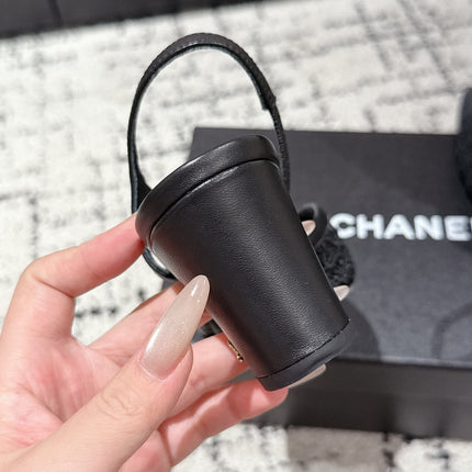 HIGH SLINGBACK 25S IN BLACK FABRIC AND CALFSKIN