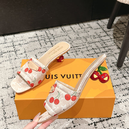LV CHERRY HIGH HEELS 25S 55 MM IN NUDE DENIM STYLE 9