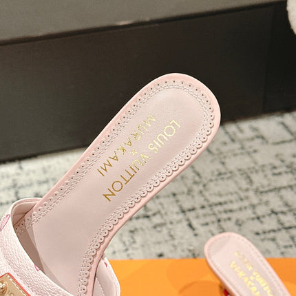 LV CHERRY HIGH HEELS 25S 55 MM IN LIGHT PINK CALFSKIN STYLE 1