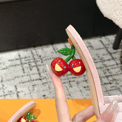 LV CHERRY HIGH HEELS 25S 55 MM IN LIGHT PINK CALFSKIN STYLE 1