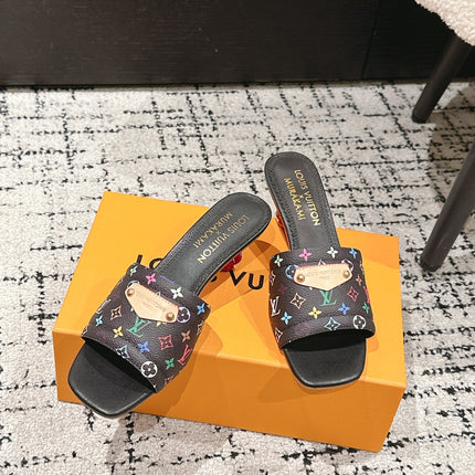 LV CHERRY HIGH HEELS 25S 55 MM IN BLACK CALFSKIN STYLE 14