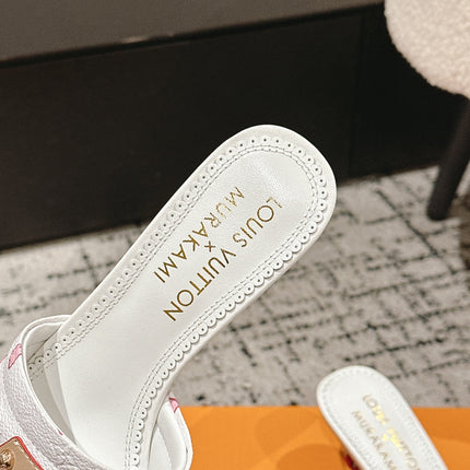 LV CHERRY HIGH HEELS 25S 55 MM IN WHITE CALFSKIN STYLE 3