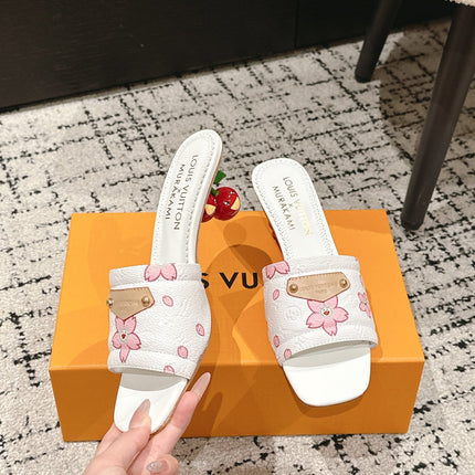 LV CHERRY HIGH HEELS 25S 55 MM IN WHITE CALFSKIN STYLE 3