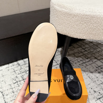 LV LOAFER 25S IN BLACK SUEDE AND CALFSKIN