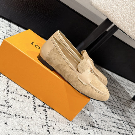 LV LOAFER 25S IN BEIGE SUEDE AND CALFSKIN