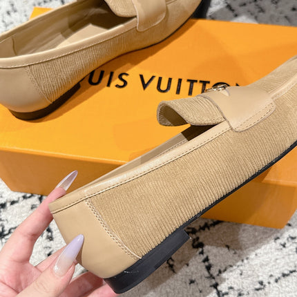 LV LOAFER 25S IN BEIGE SUEDE AND CALFSKIN
