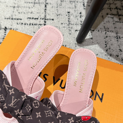 LV CHERRY HIGH HEELS 25S IN PINK CALFSKIN WITH BOW STYLE 17