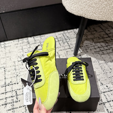 PRADA 25S DEXUN MULE IN LIME GREEN SUEDE LEATHER
