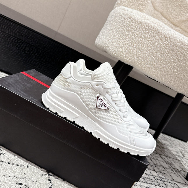 PRADA 25S MEN SNEAKERS IN WHITE CANVAS