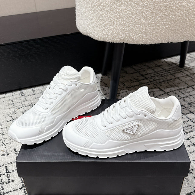 PRADA 25S MEN SNEAKERS IN WHITE CANVAS