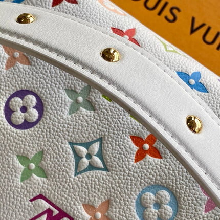 LV 25S SIDE TRUNK MM BAG 23 IN WHITE CALFSKIN GOLD HARDWARE