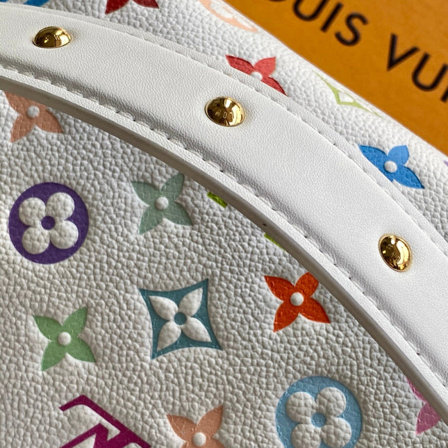 LV 25S SIDE TRUNK MM BAG 23 IN WHITE CALFSKIN GOLD HARDWARE