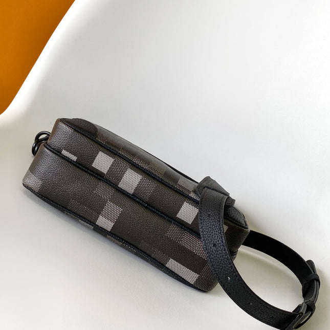 LV 25S NIL MESSENGER BAG 25 IN DAMOFLAGE BLACK CALFSKIN