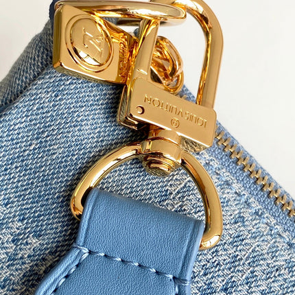 LV 25S POCHETTE ACCESSORIES XL 28 IN BLUE CANVAS DAMIER DENIM
