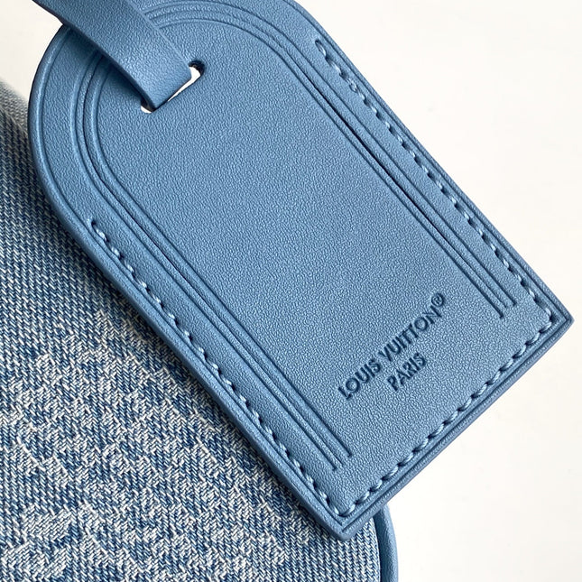 LV 25S POCHETTE ACCESSORIES XL 28 IN BLUE CANVAS DAMIER DENIM