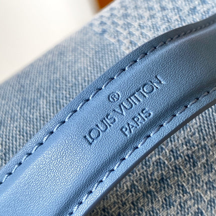 LV 25S RUSH BUMBAG 30 IN BLUE CANVAS DAMIER DENIM
