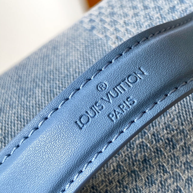 LV 25S RUSH BUMBAG 30 IN BLUE CANVAS DAMIER DENIM