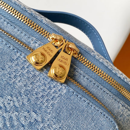 LV 25S RUSH BUMBAG 30 IN BLUE CANVAS DAMIER DENIM