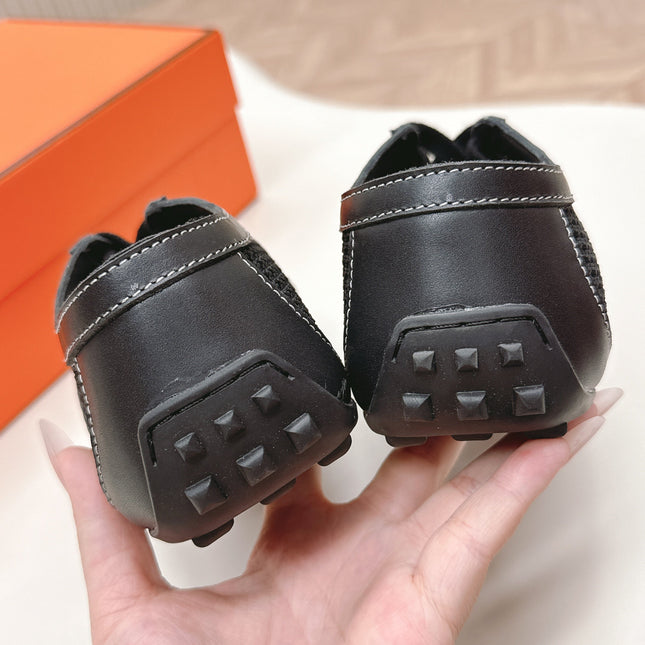 KIGA SNEAKER IN BLACK CROCHET KNIT AND CALFSKIN