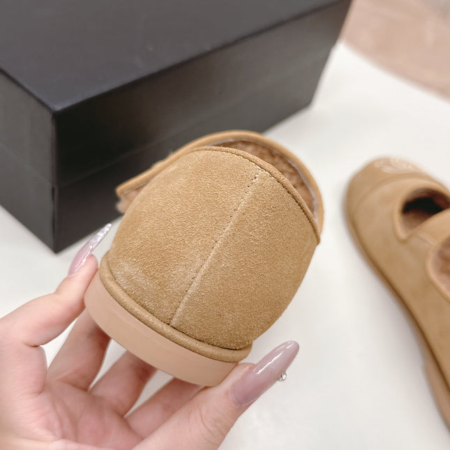 CHANEL FLAT MARY JANE SHOES 25S IN WARM BEIGE VELVET
