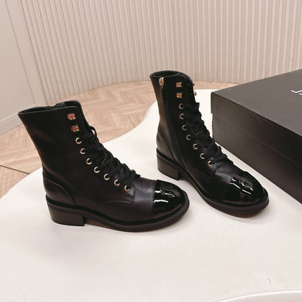CHANEL ANKLE BOOTS 25S IN BLACK LAMBSKIN WITH ZIPPER