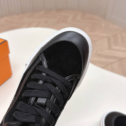 HM 25S SNEAKER LOW SPORTS IN BLACK SUEDE MIX LAMBSKIN