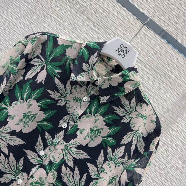 Loewe 2025 Floral Shirt Polyester Fiber