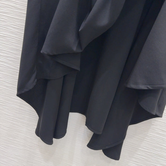 Loewe 2025 Irregular Flowing Dress Black Cotton