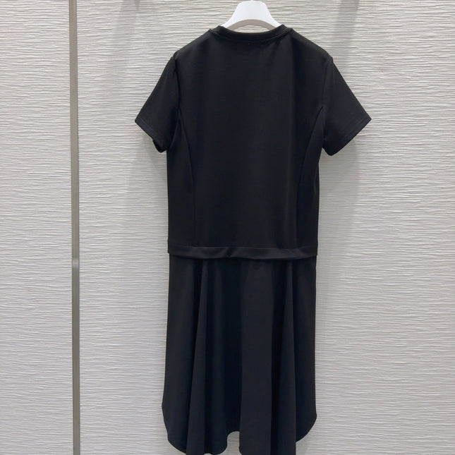 Loewe 2025 Irregular Flowing Dress Black Cotton
