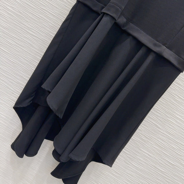 Loewe 2025 Irregular Flowing Dress Black Cotton