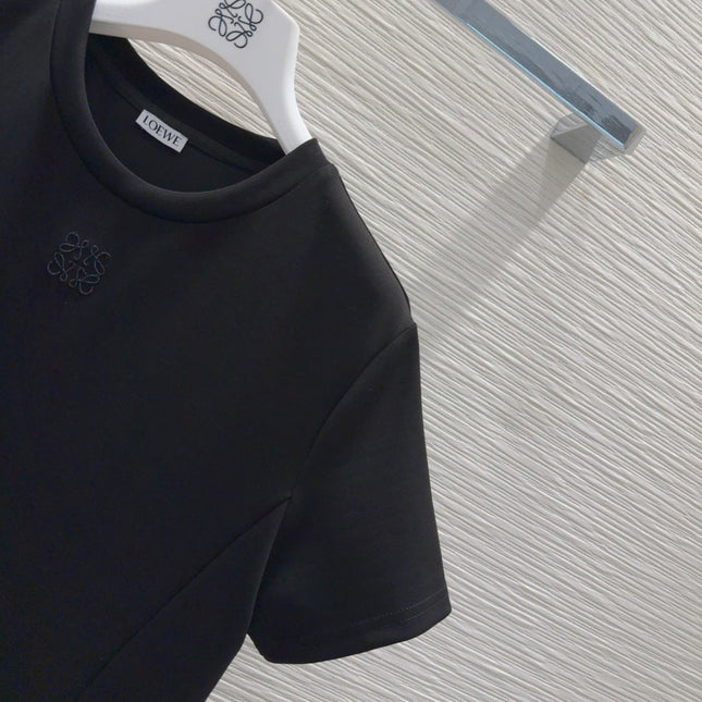 Loewe 2025 Irregular Flowing Dress Black Cotton