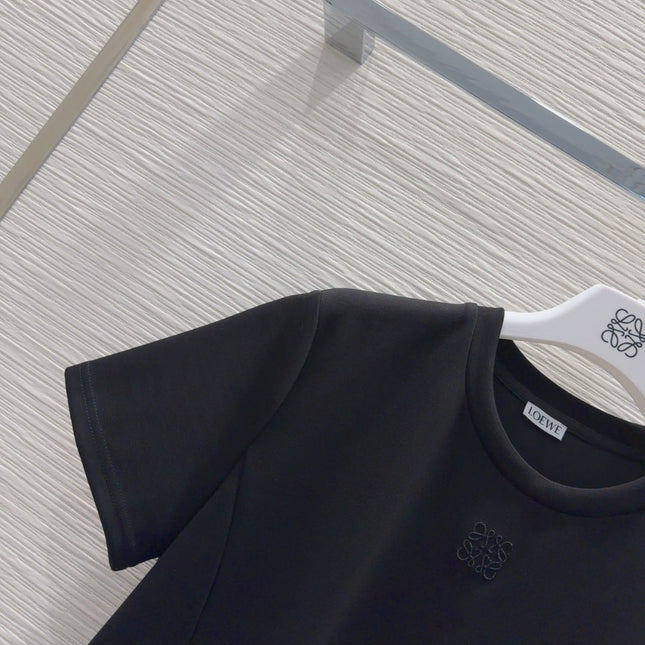 Loewe 2025 Irregular Flowing Dress Black Cotton