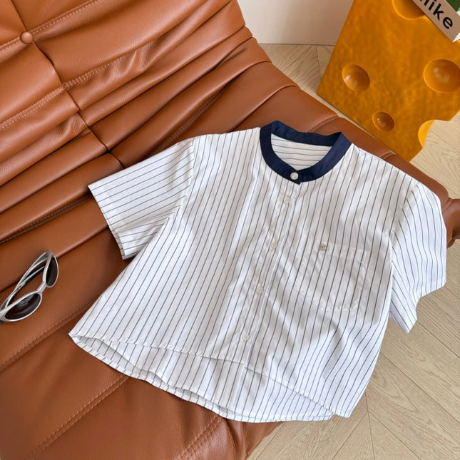 CC 25 Strped Shirt White Cotton