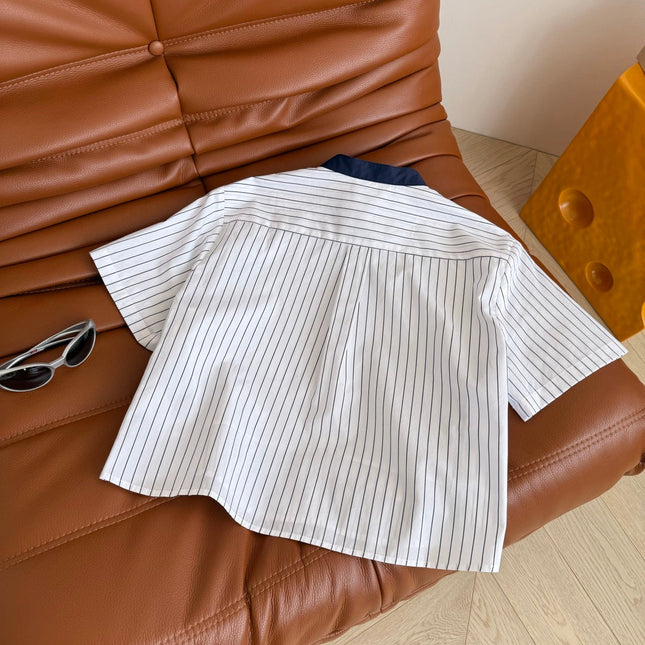 CC 25 Strped Shirt White Cotton