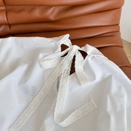 Loewe 25 Embroidered Ribbon Shirt White Cotton