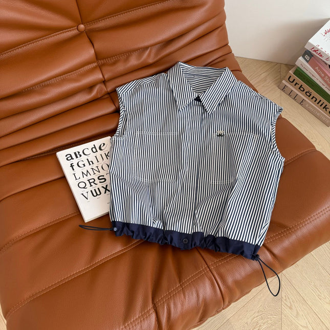 CC 25 Striped Shirt Navy Blue White Cotton