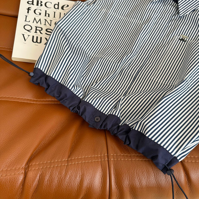 CC 25 Striped Shirt Navy Blue White Cotton