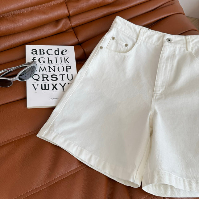 Loewe 25 Denim Short White Cotton