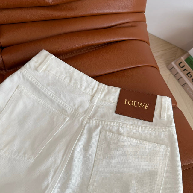 Loewe 25 Denim Short White Cotton