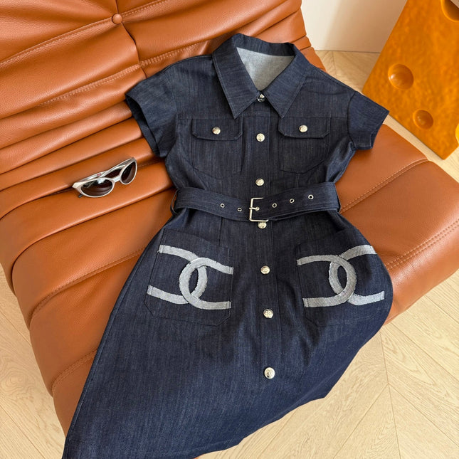 CC 25 Double C Denim Dress Blue Cotton