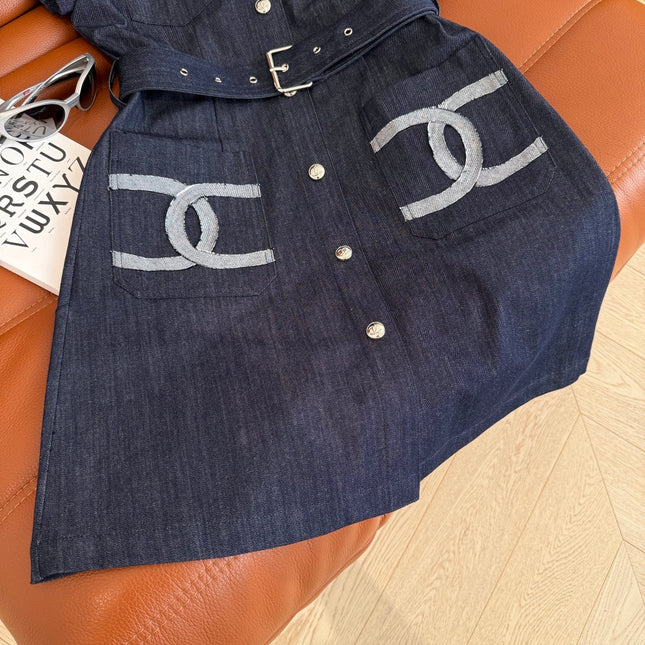 CC 25 Double C Denim Dress Blue Cotton
