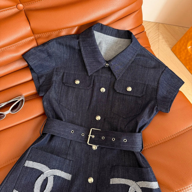 CC 25 Double C Denim Dress Blue Cotton