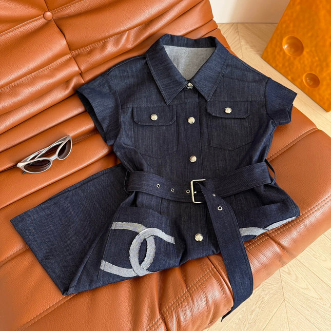CC 25 Double C Denim Dress Blue Cotton
