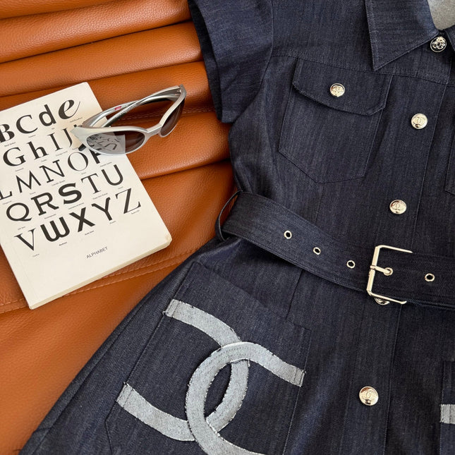 CC 25 Double C Denim Dress Blue Cotton