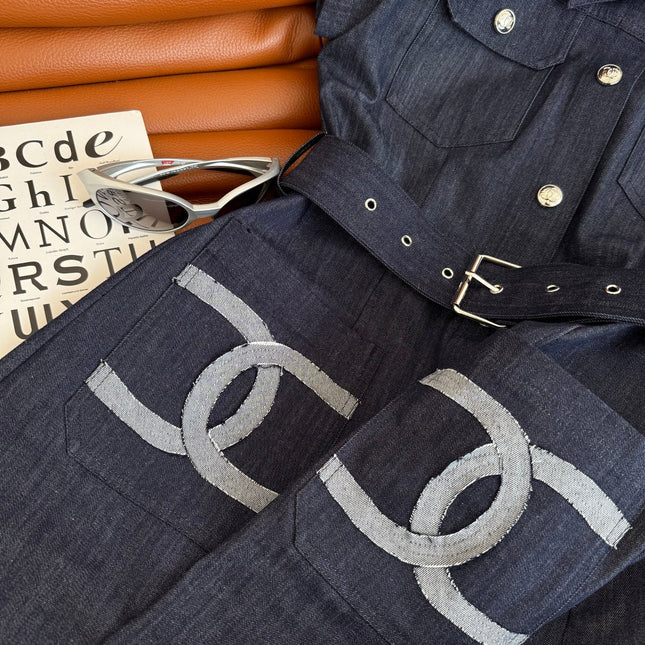 CC 25 Double C Denim Dress Blue Cotton