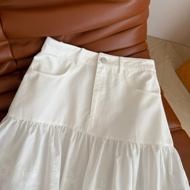 WHITE DRESS 25S WITH LACE EMBROIDERY 265759