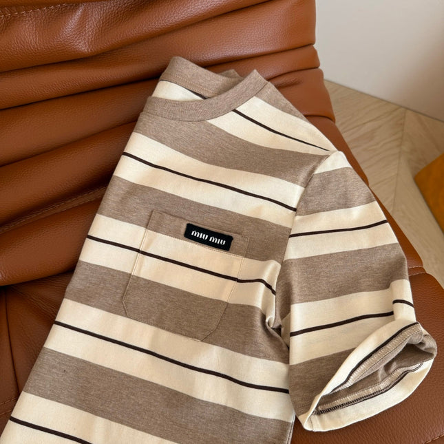 MIU STRIPED TEE IN TWO VERSIONS 25S IN COTTON 265679