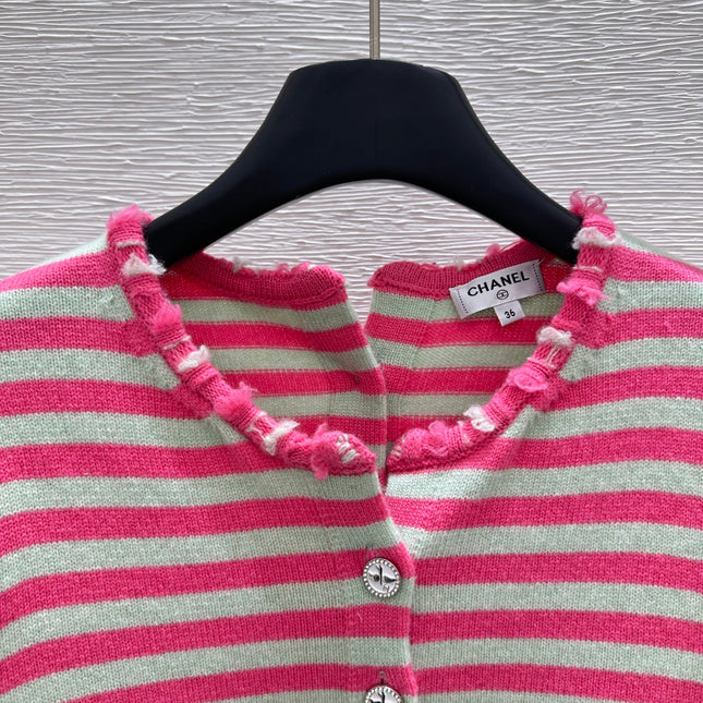 Chanel Cardigan Pink mix Gray Cachemire 232766